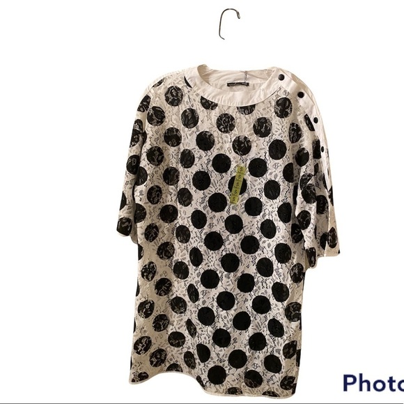 Zara Polkadot Nwt Black And White Dress - Picture 1 of 4